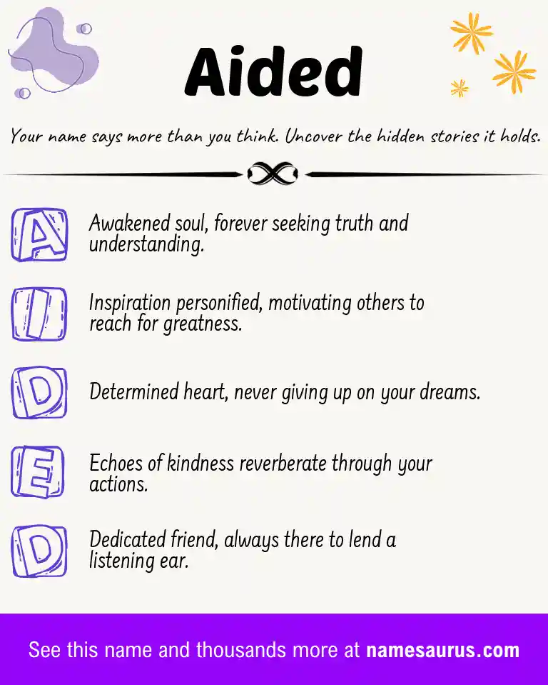 Acrostic poem about Aided.
