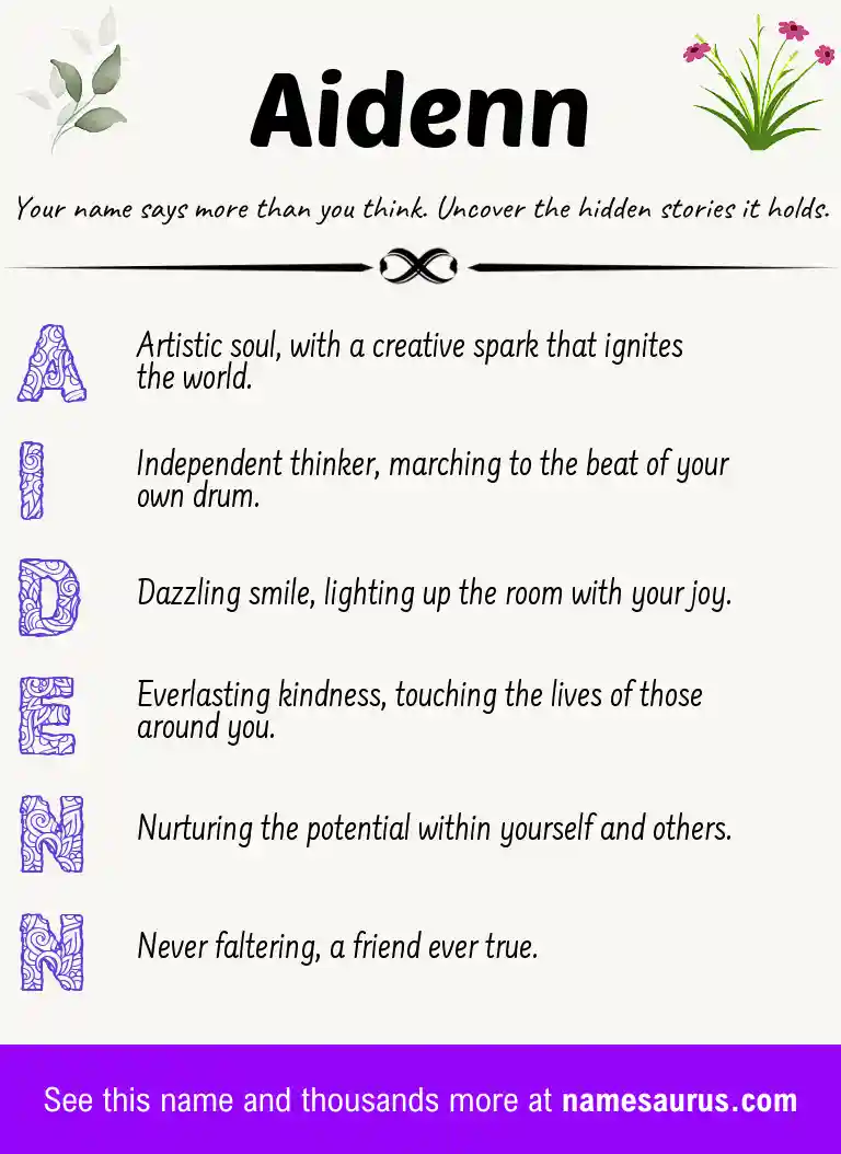 Acrostic poem about Aidenn.