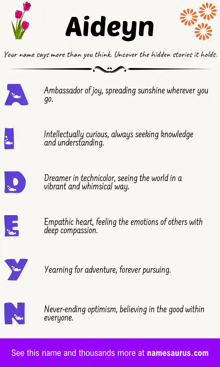 Acrostic poem about Aideyn.