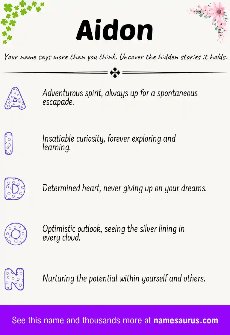 Acrostic poem about Aidon.