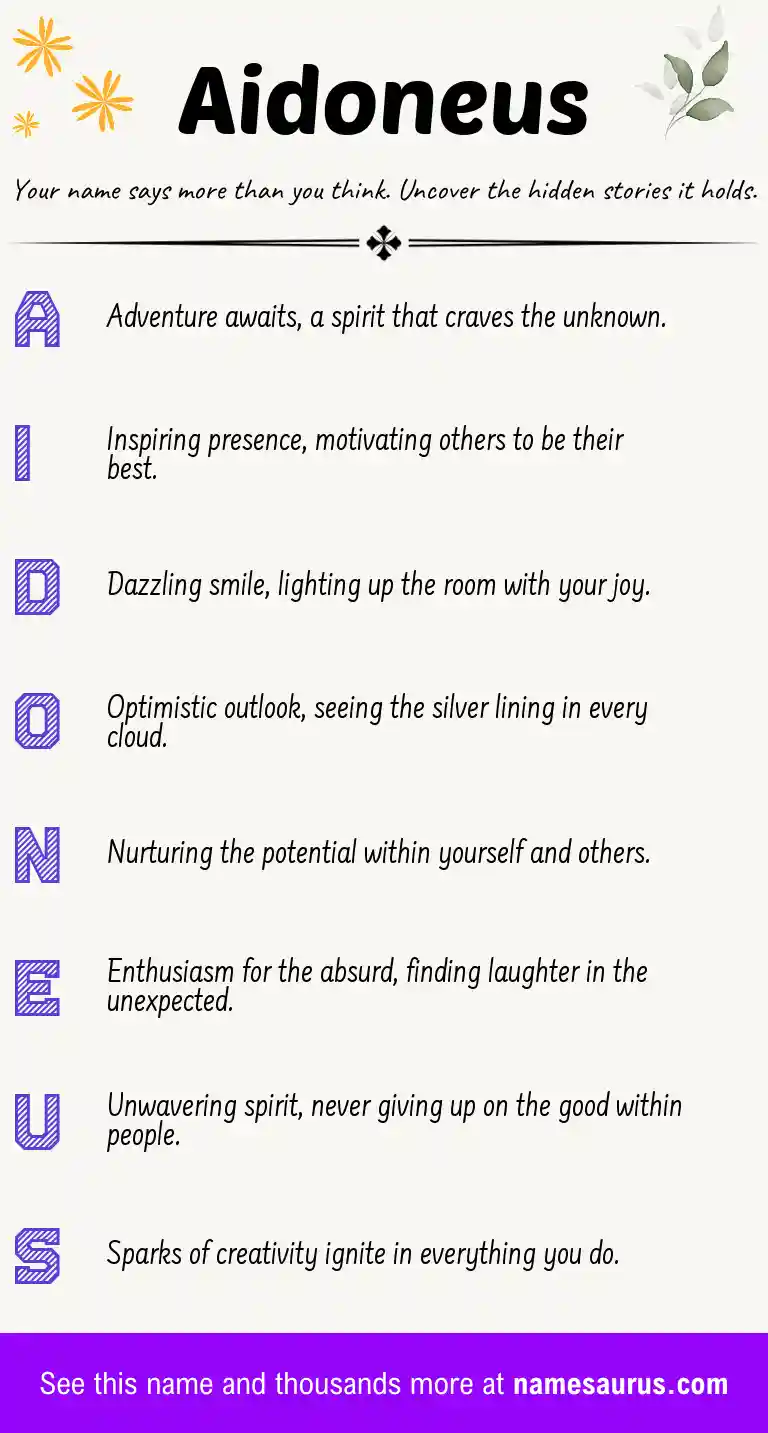 Acrostic poem about Aidoneus.