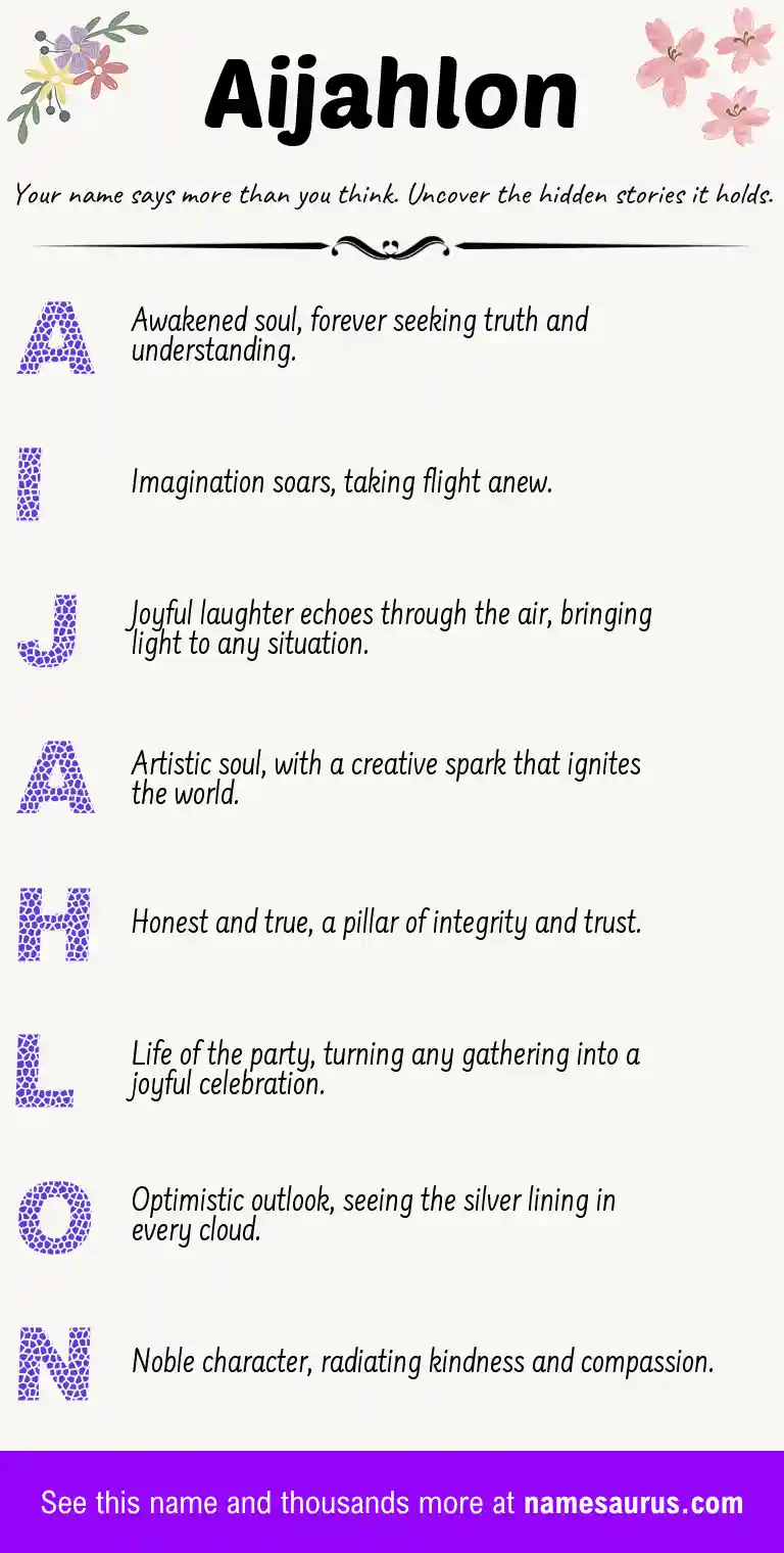 Acrostic poem about Aijahlon.