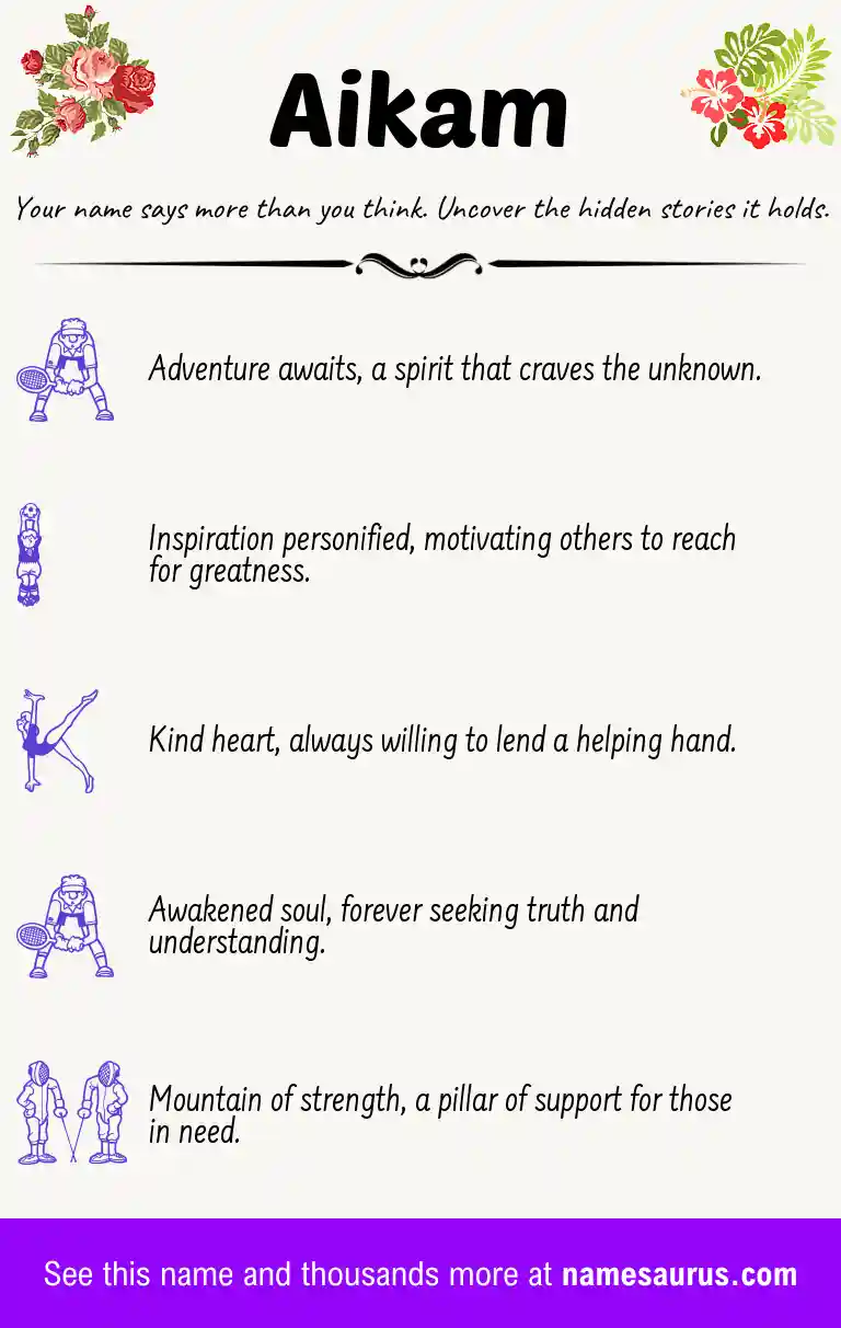 Acrostic poem about Aikam.
