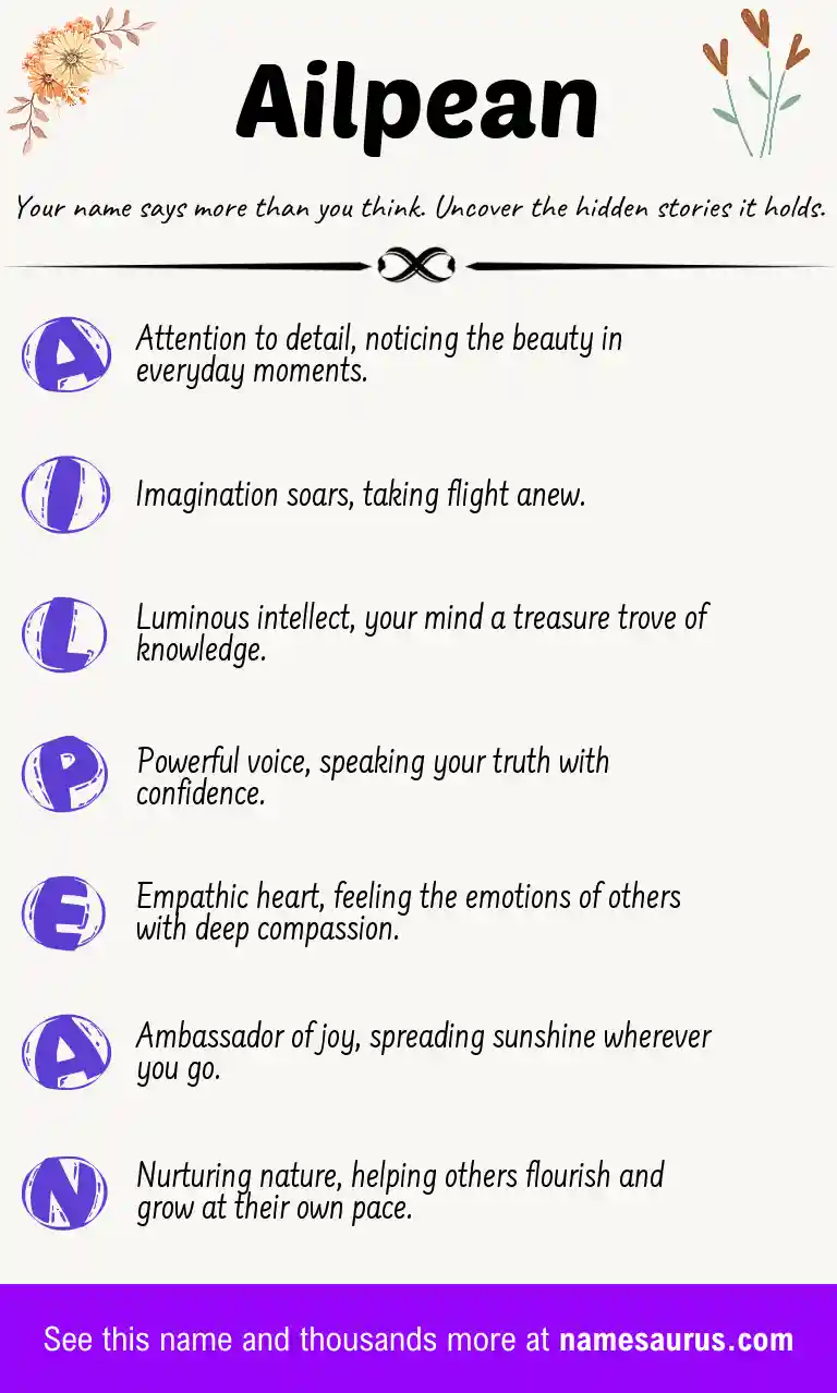 Acrostic poem about Ailpean.