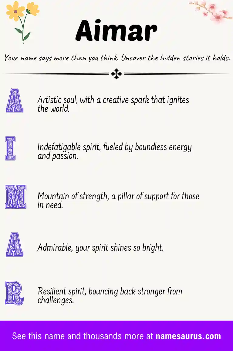 Acrostic poem about Aimar.