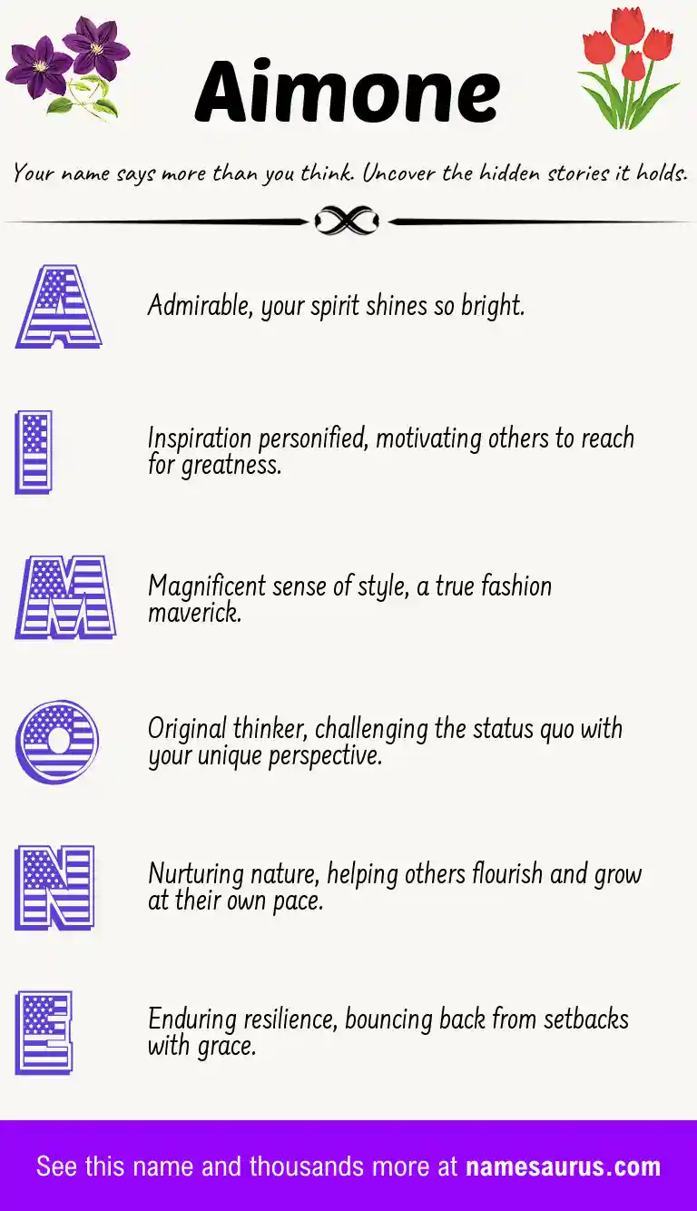 Acrostic poem about Aimone.