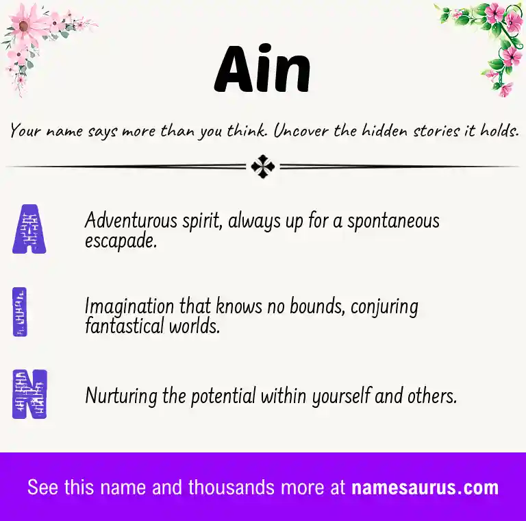 Acrostic poem about Ain.