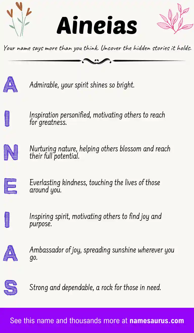Acrostic poem about Aineias.