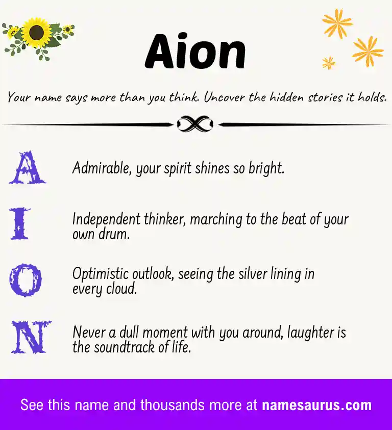Acrostic poem about Aion.