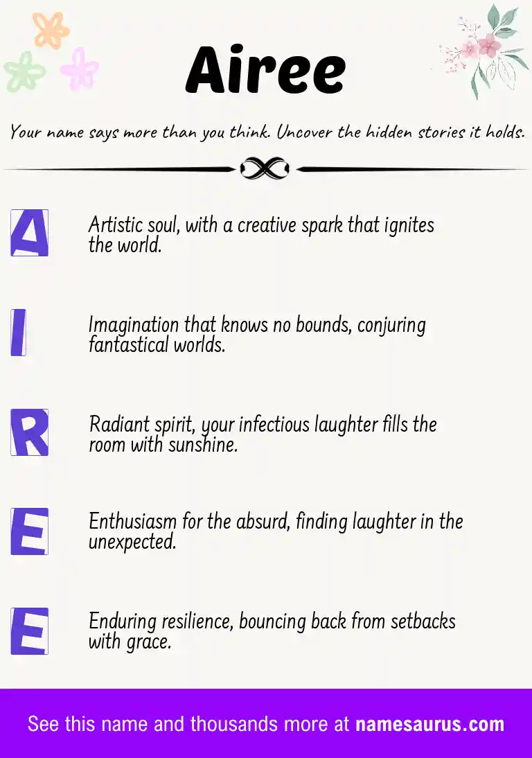 Acrostic poem about Airee.