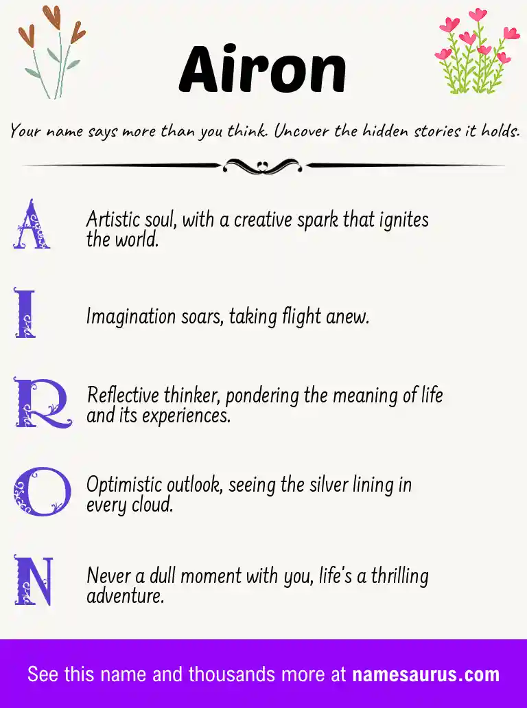 Acrostic poem about Airon.