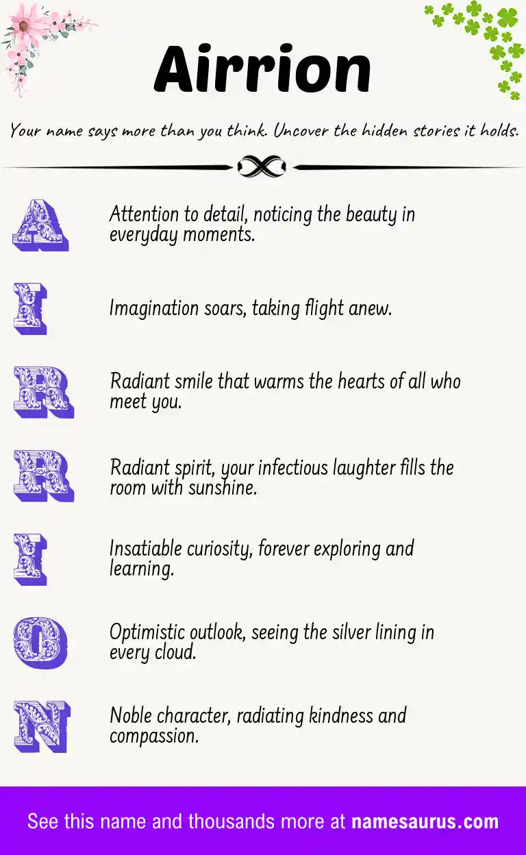 Acrostic poem about Airrion.