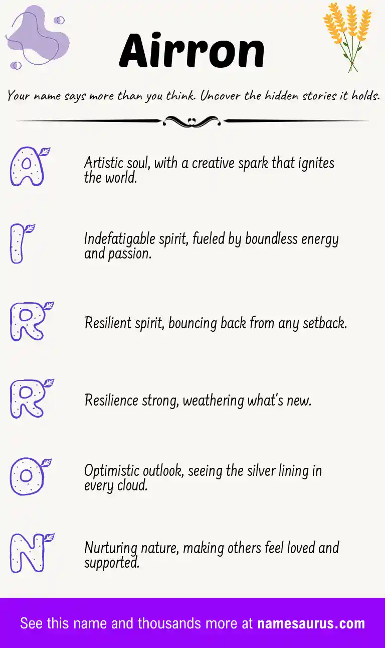 Acrostic poem about Airron.