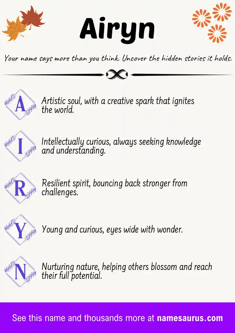 Acrostic poem about Airyn.
