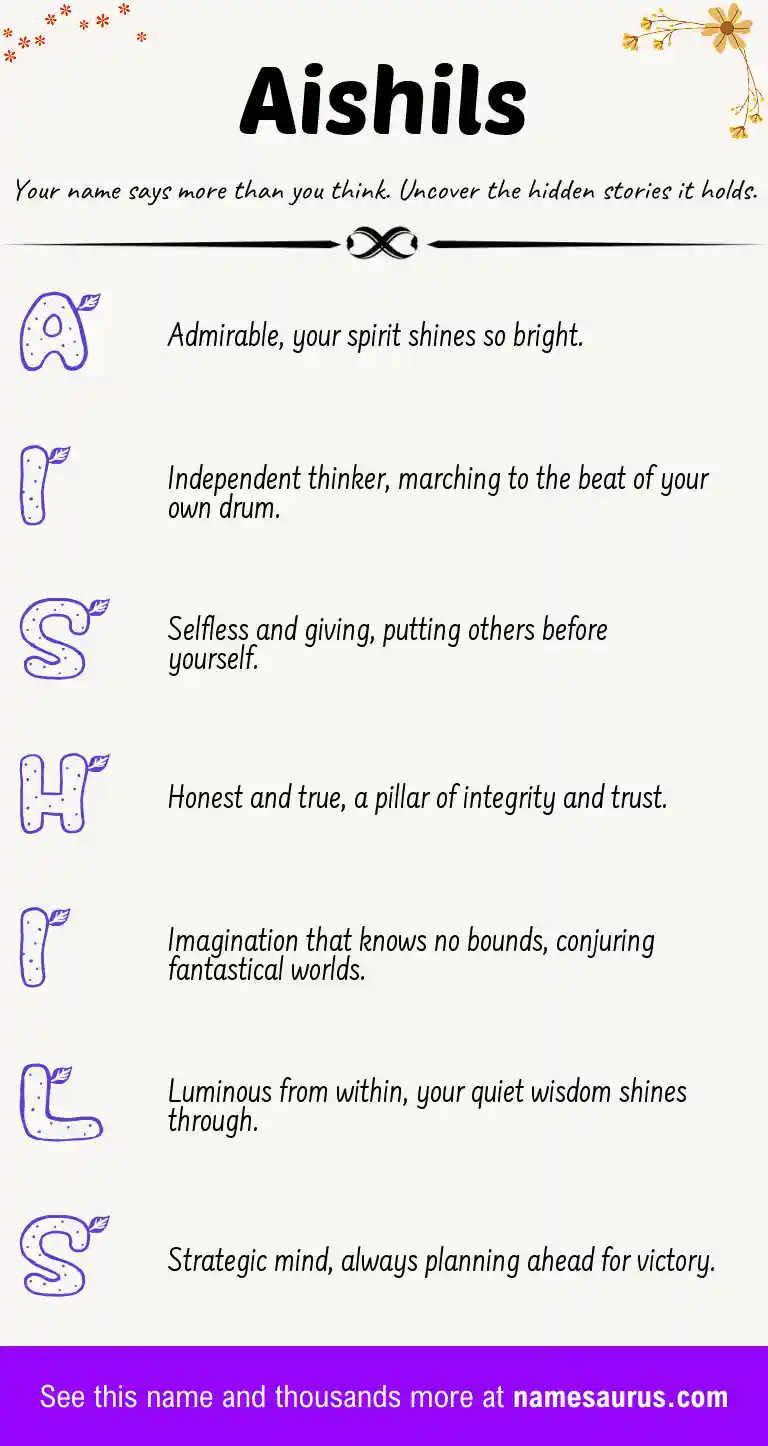 Acrostic poem about Aishils.