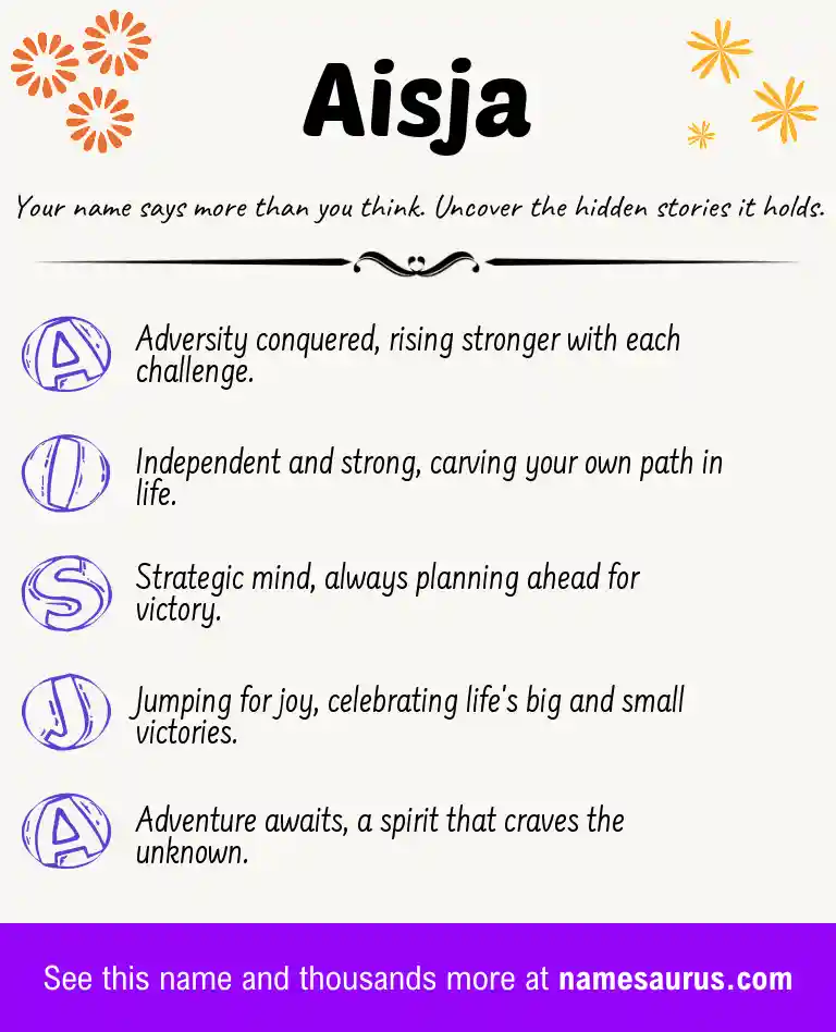 Acrostic poem about Aisja.
