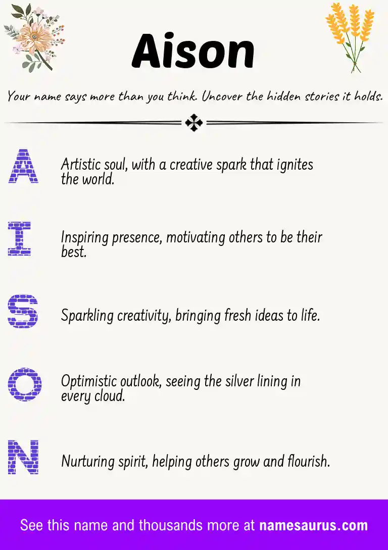 Acrostic poem about Aison.
