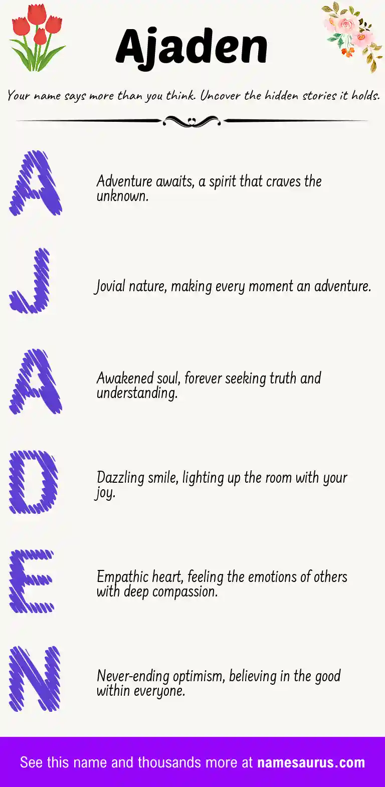 Acrostic poem about Ajaden.