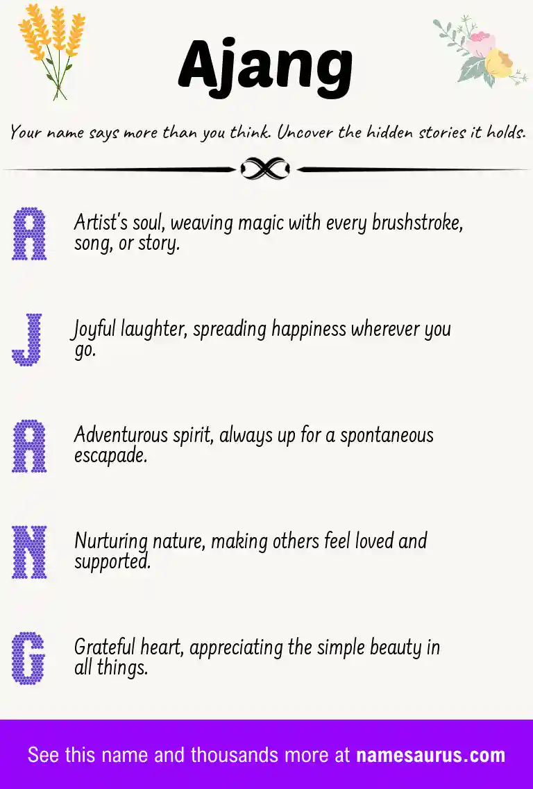 Acrostic poem about Ajang.