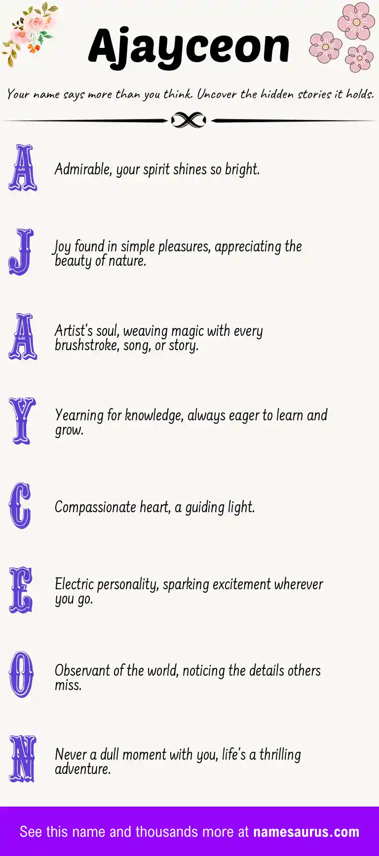 Acrostic poem about Ajayceon.
