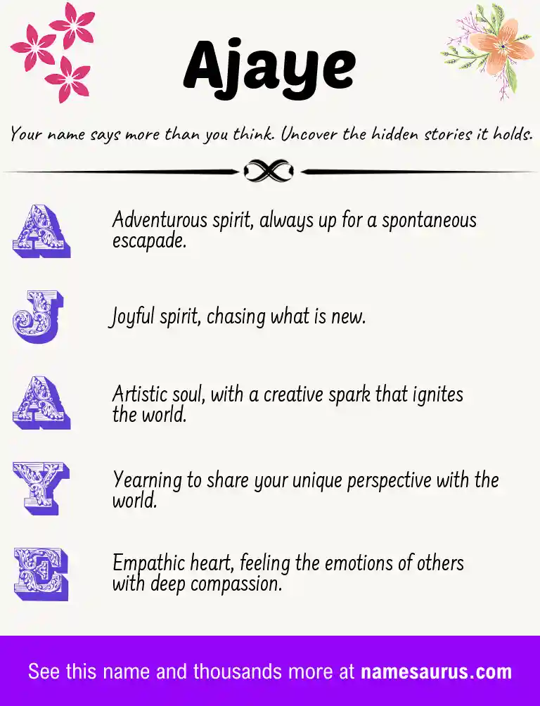 Acrostic poem about Ajaye.