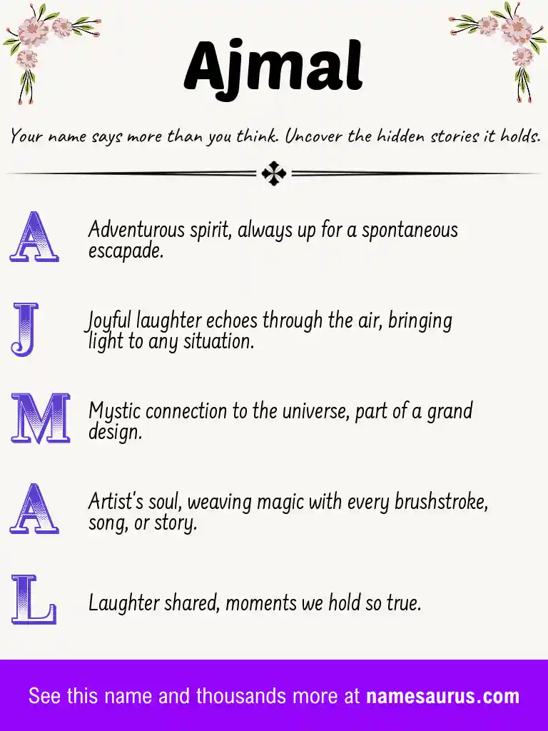 Acrostic poem about Ajmal.