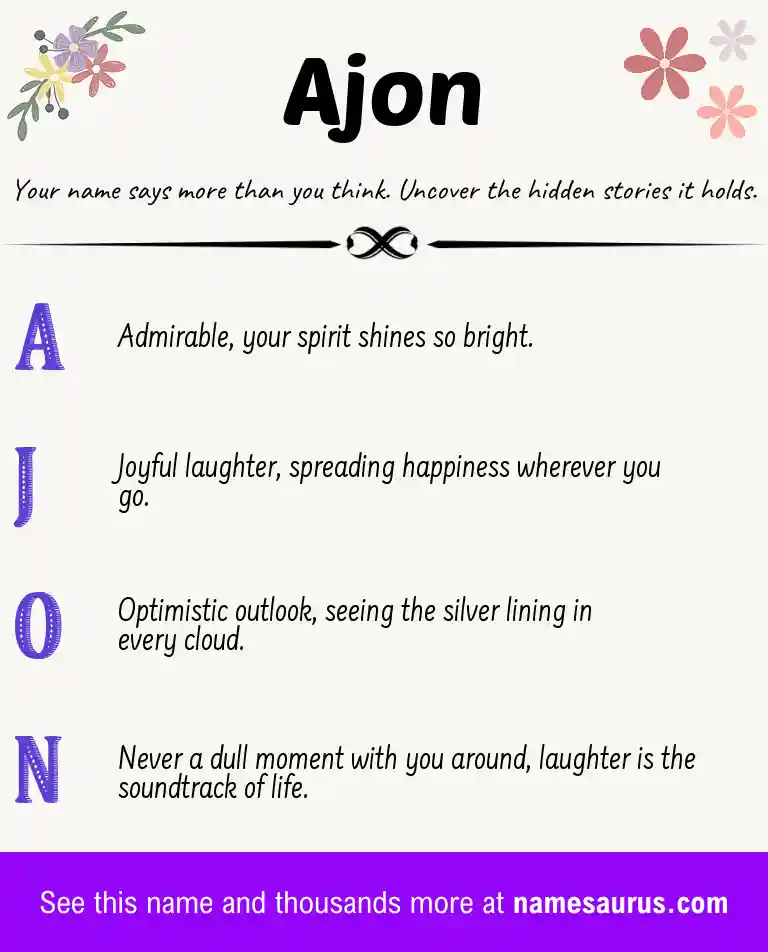 Acrostic poem about Ajon.