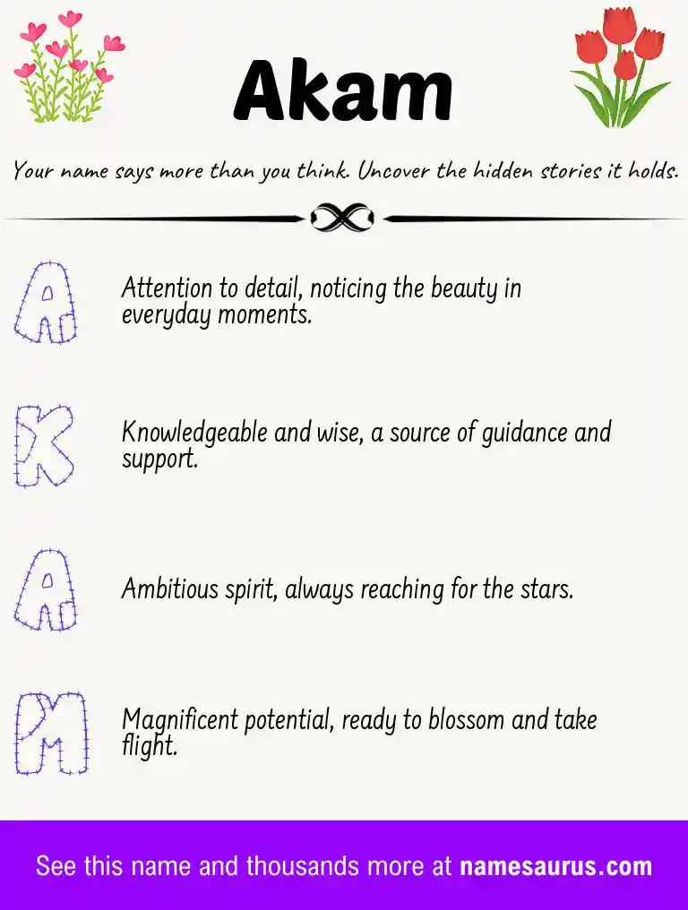 Acrostic poem about Akam.