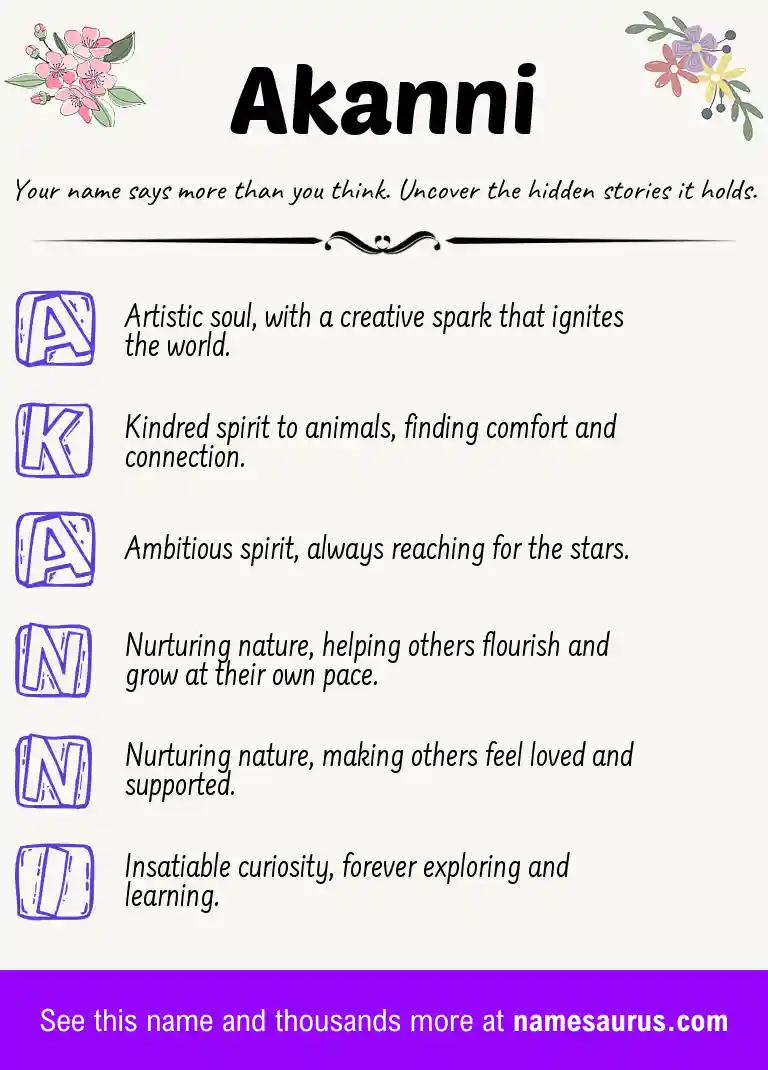 Acrostic poem about Akanni.