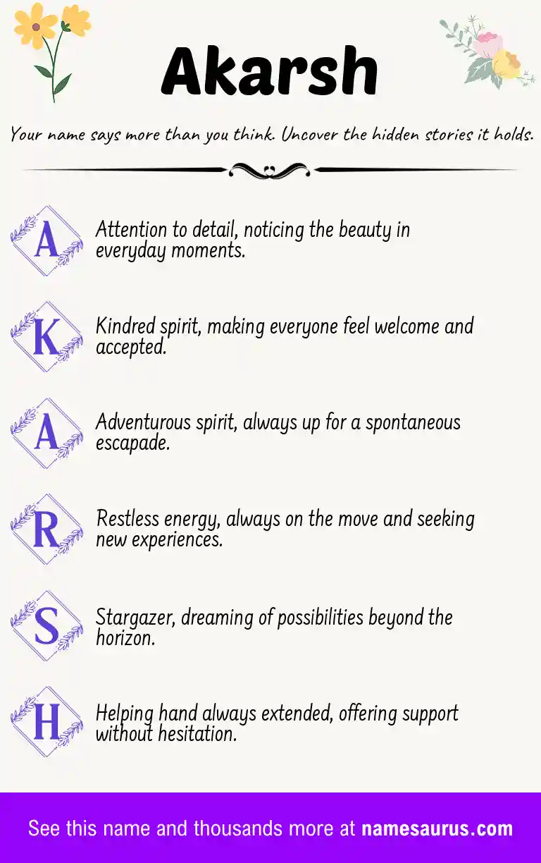 Acrostic poem about Akarsh.