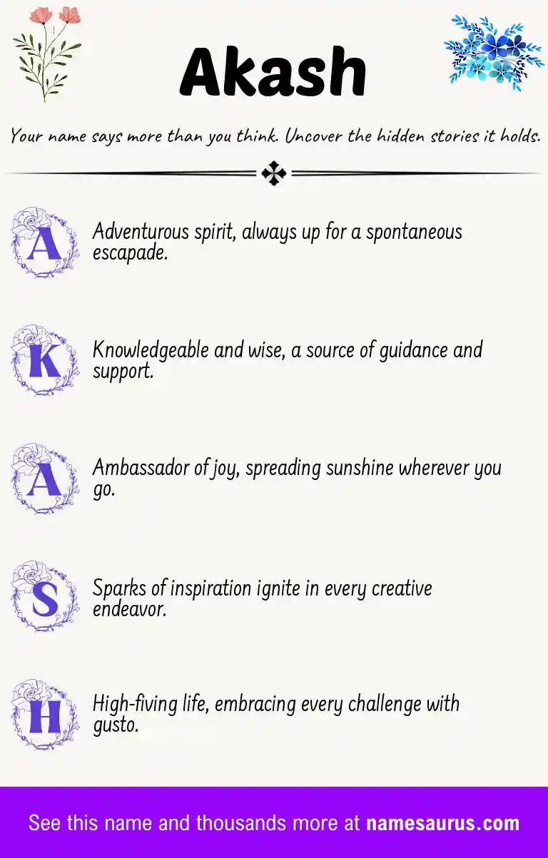 Acrostic poem about Akash.