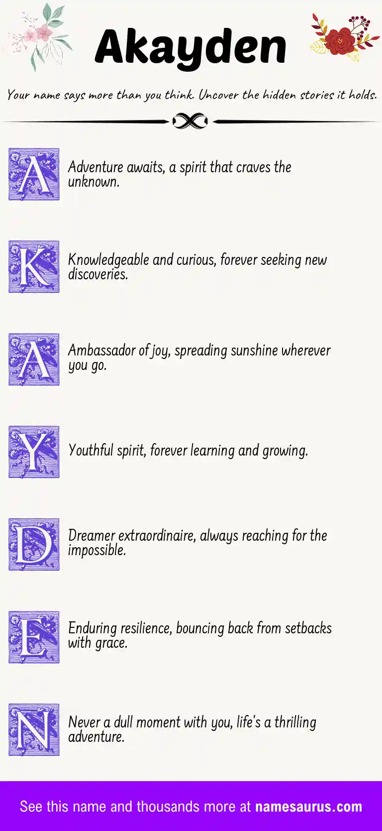 Acrostic poem about Akayden.
