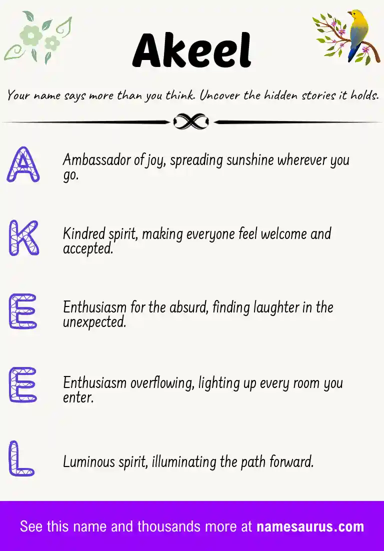 Acrostic poem about Akeel.