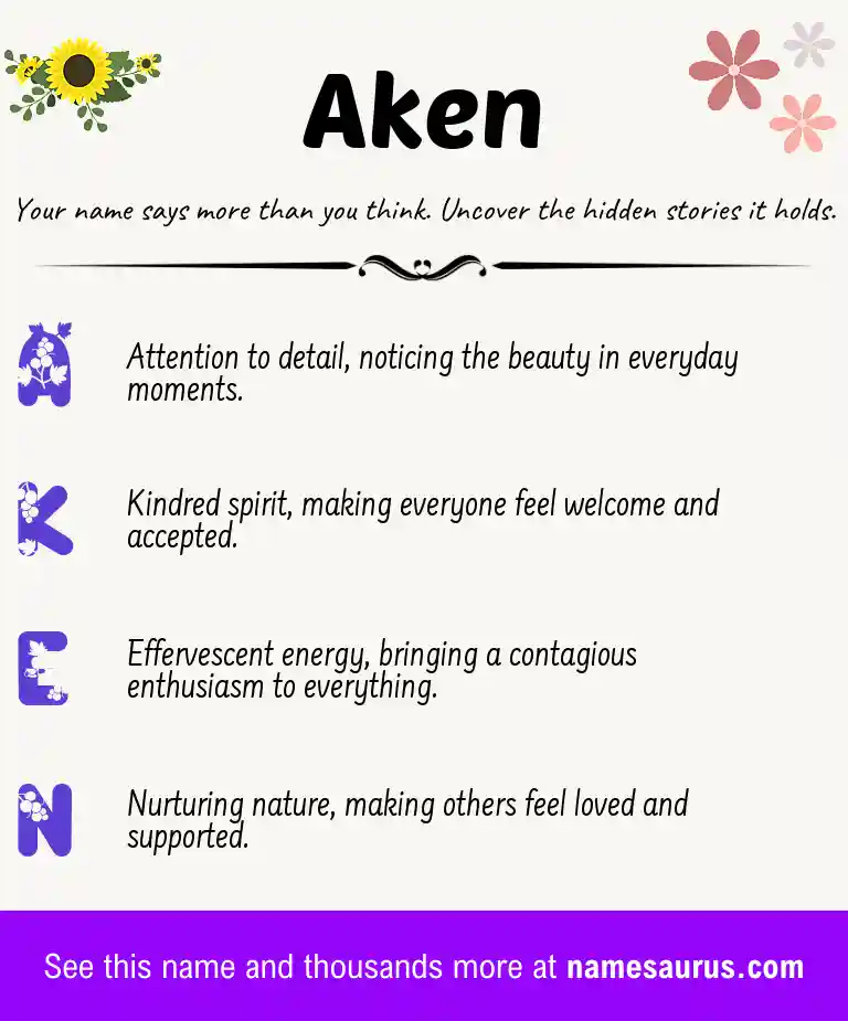 Acrostic poem about Aken.