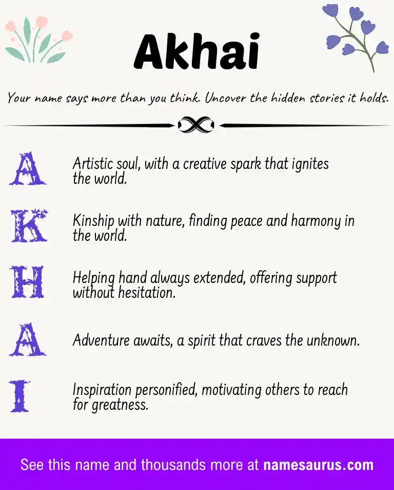 Acrostic poem about Akhai.