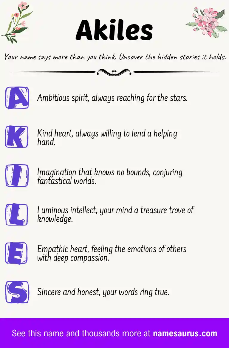 Acrostic poem about Akiles.