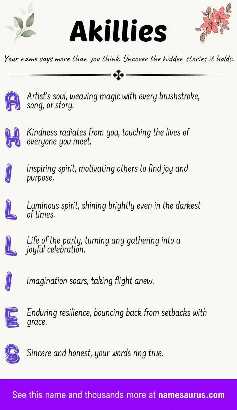 Acrostic poem about Akillies.