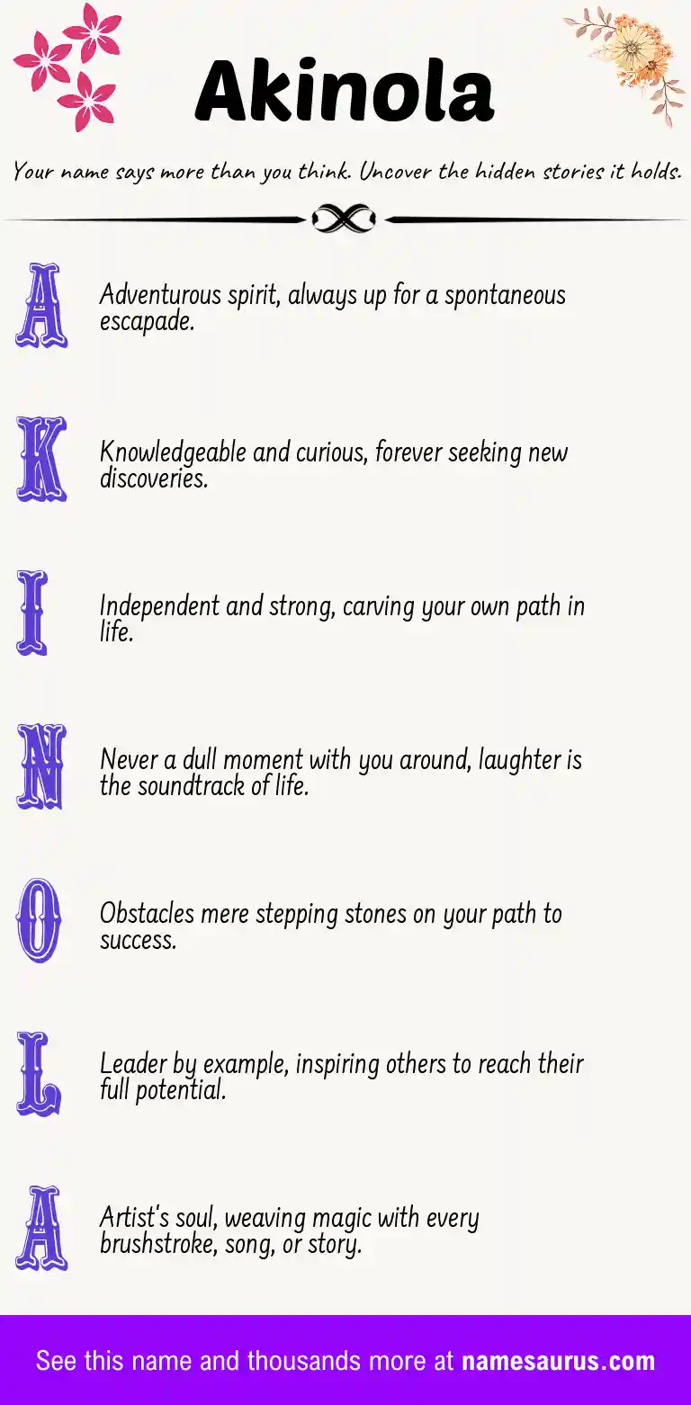 Acrostic poem about Akinola.