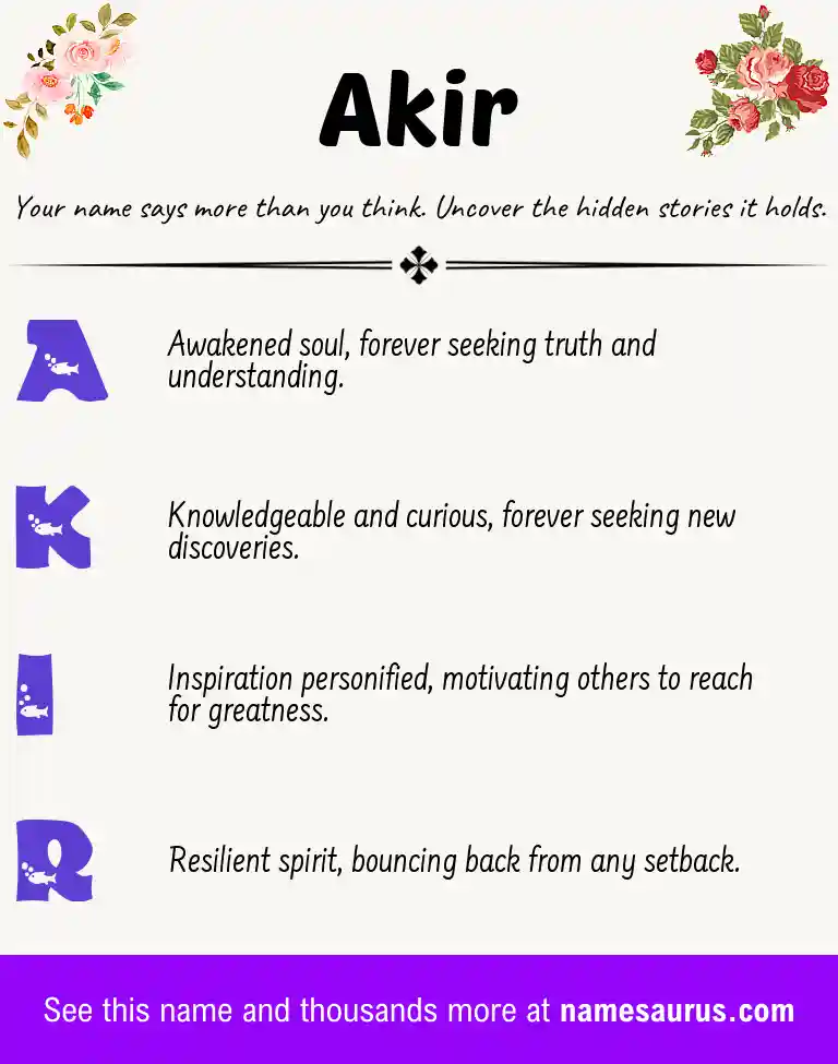 Acrostic poem about Akir.