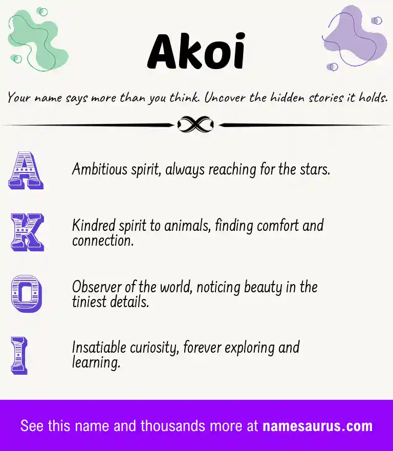 Acrostic poem about Akoi.