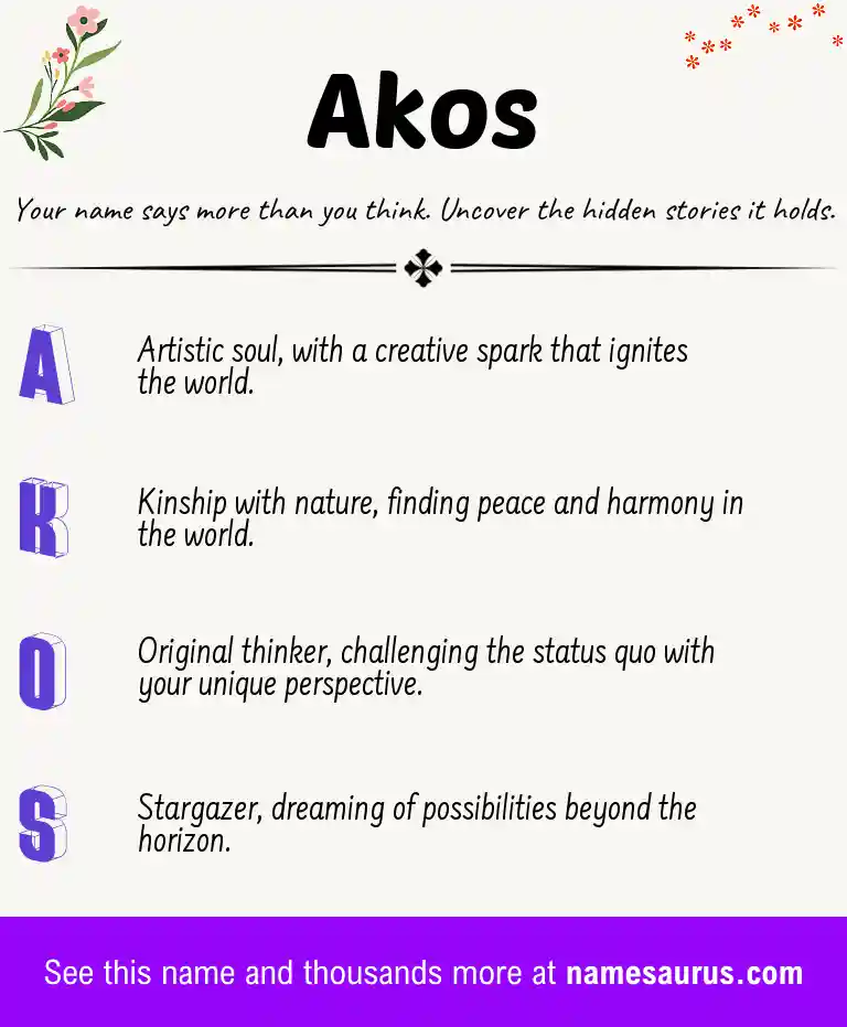 Acrostic poem about Akos.