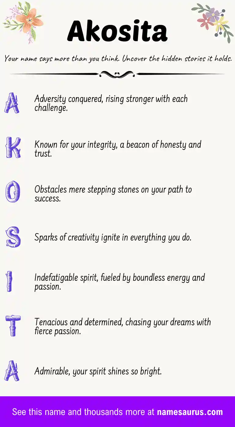 Acrostic poem about Akosita.