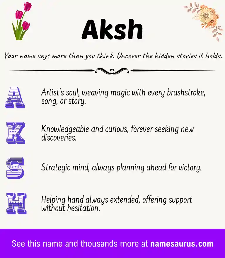 Acrostic poem about Aksh.