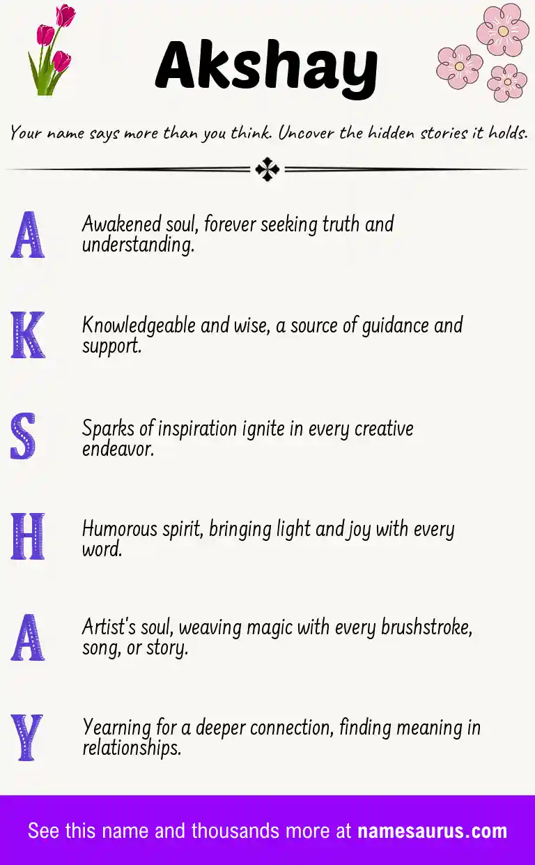 Acrostic poem about Akshay.