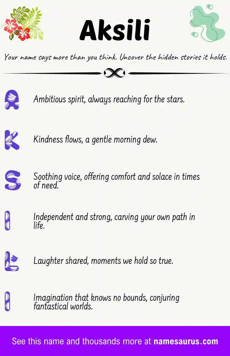 Acrostic poem about Aksili.