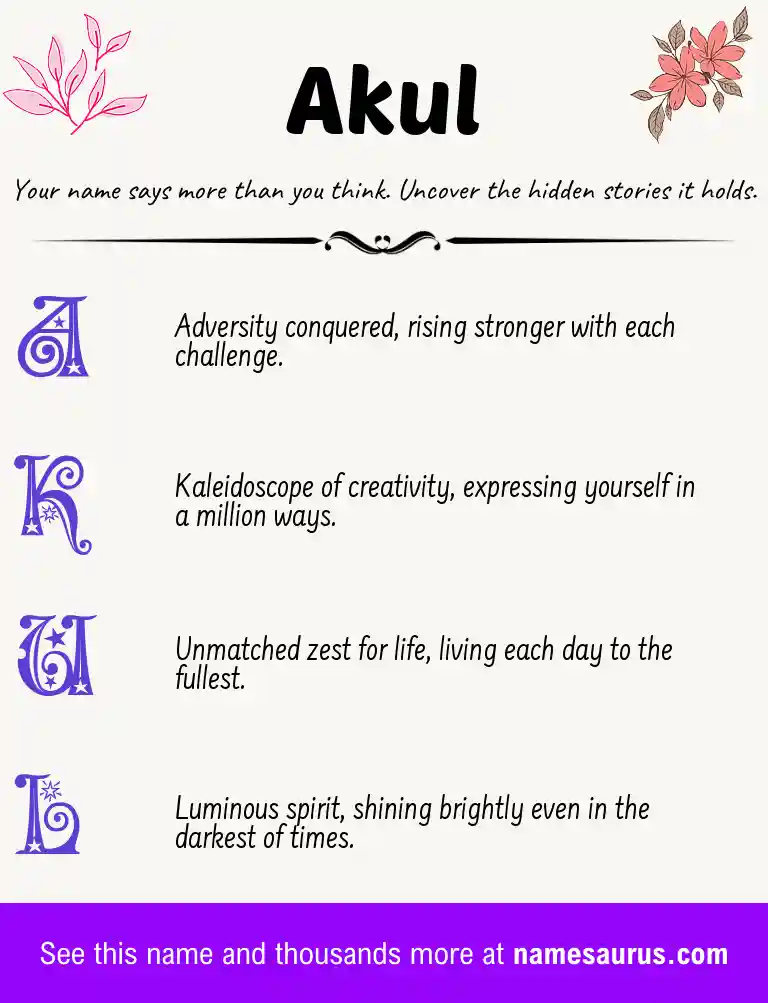 Acrostic poem about Akul.