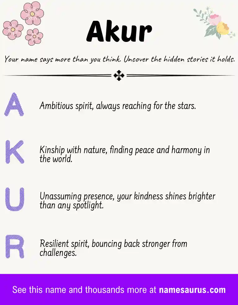 Acrostic poem about Akur.