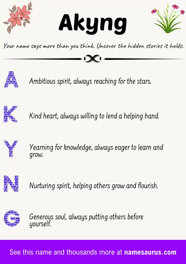 Acrostic poem about Akyng.