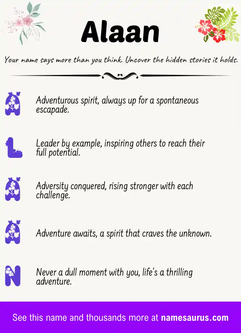 Acrostic poem about Alaan.