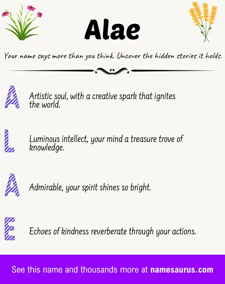 Acrostic poem about Alae.
